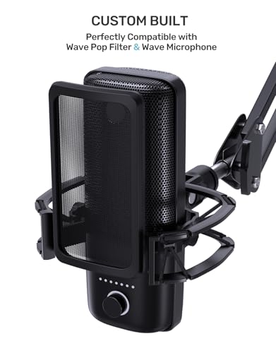 Wave Shouck Mount [Custom Built for Elgato Wave:3/1] Metal Frame Suspension | Anti-Vibration Elastic Suspension, Metal Frame, Holder Clip, with 3/8" & 1/4" Adapter, for Wave 3/1 Mic, Improves Sound - size: Wave Shock Mount