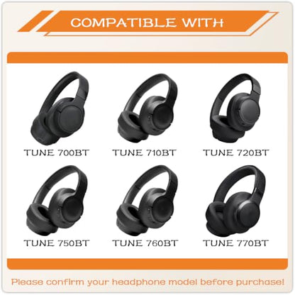 Replacement Ear Pads for JBL Tune 700BT, 710BT, 720BT, Tune 750BTNC, 760NC, 770NC Wireless Over-Ear Headphones, Ear Cushions, Ear Cups Cover Repair Parts (White) - color: White