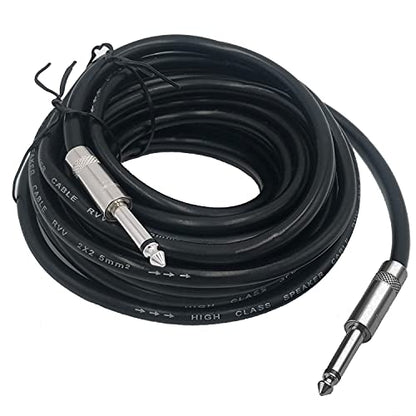 2 Pack 1/4" TS to TS Speaker Cable 15 Feet 12AWG 2 Conductor Heavy Duty - size: 30 ft(2 Pack)