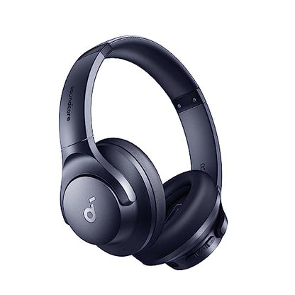 Soundcore by Anker Q20i Hybrid Active Noise Cancelling Headphones, Blue | Over-Ear, Bluetooth, 40H ANC Playtime, Hi-Res Audio, Big Bass, Transparency Mode, Customize via App, Travel, Home, Office - color: Blue