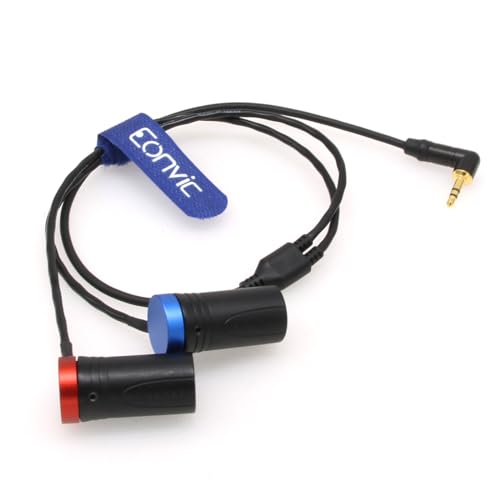 3.5mm Right-Angle TRS to Double Low-Profile XLR 3 Pin Male Y Cable for Rode Wireless GO II Dual Channel Wireless Microphone Receiver with Recorder/Camera