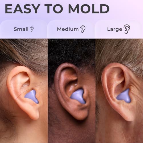 Peace&Quiet PQ Wax Ear Plugs for Sleeping, Swimming - 15 Soft Noise Cancelling Silicone Gel Wax Earplugs for Sleep and Swimmers, Ear Protection with Sound Blocking Level of 32 Db, Lavender - color: Lavender