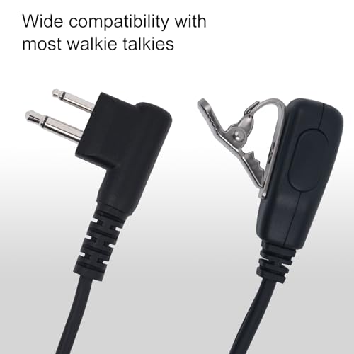 Walkie Talkie Earpiece with Mic, 2-Pin D-Shape Radios Headset, 2 Pack