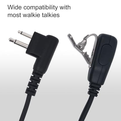 Walkie Talkie Earpiece with Mic, 2-Pin D-Shape Radios Headset, 2 Pack