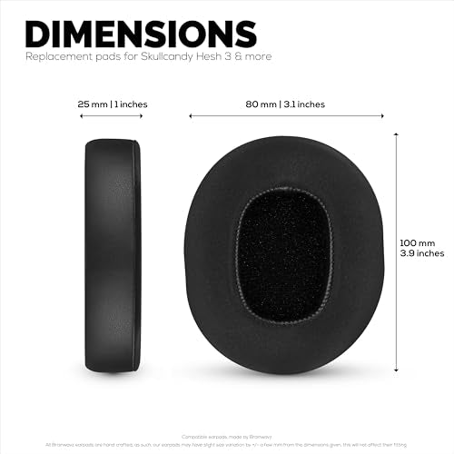 Hybrid Earpads for Skullcandy Crusher Wireless, Hesh 3/ANC/EVO, Venue ANC & More. Cooling Gel Gaming Cushions with Super Soft Fabric & Thick Memory Foam - By Brainwavz