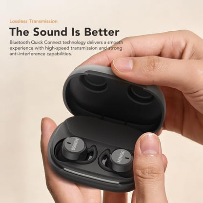 MINISO MS217 Sleep Earbuds, Mini Earbuds with Noise Reduction Bluetooth 6.0 Headphones, AI Translation Earbuds in Real Time Support 165 Languages for Side Sleepers Travel Business