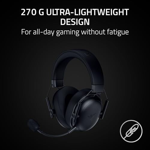 Razer BlackShark V3 X HyperSpeed Wireless PC Gaming Headset, Black | 50mm Drivers, Cardioid Mic, 2.4 GHz, Bluetooth, USB, Works with Mac, PS5, Nintendo Switch, Smartphone, 70 Hr Battery - color: Black, style: PC