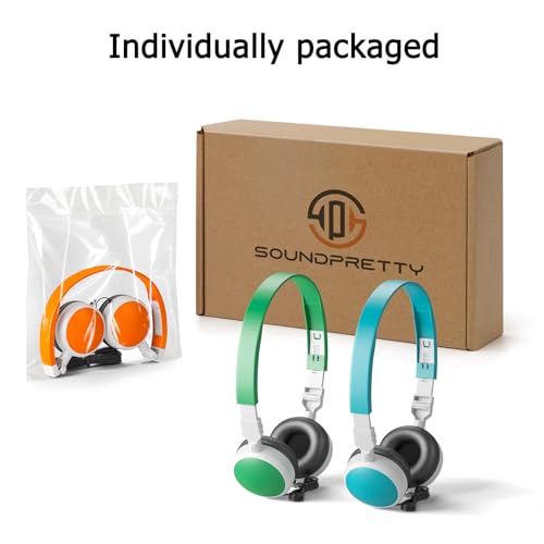 3-Pack Individually Wired Classroom Headphones - No Mic Headphones with 3.5mm Jack, Multi-Color Bulk School Headsets for School/Library/Testing Room, Each in Protective PP Bags