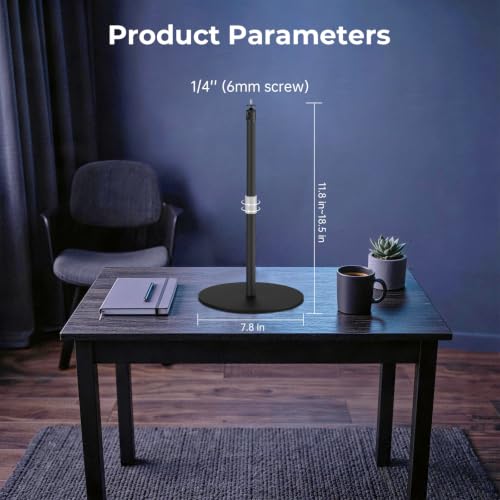 Projector Stand, Desktop Projector Mount with Height Adjustable | 1/4" Screw Compatible with XGIMI, TMY, Nebula, HAPPRUN and Mini Projector, Portable Stand for Camera/Phone/Webcome/Light