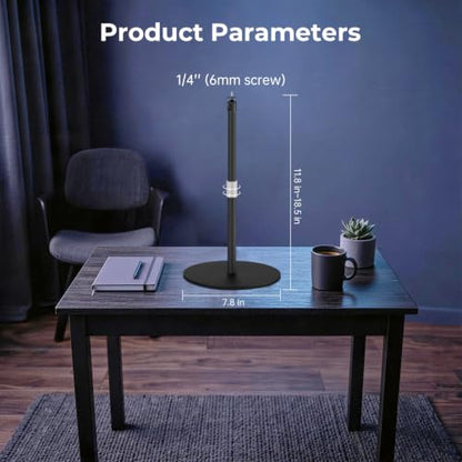 Projector Stand, Desktop Projector Mount with Height Adjustable | 1/4" Screw Compatible with XGIMI, TMY, Nebula, HAPPRUN and Mini Projector, Portable Stand for Camera/Phone/Webcome/Light