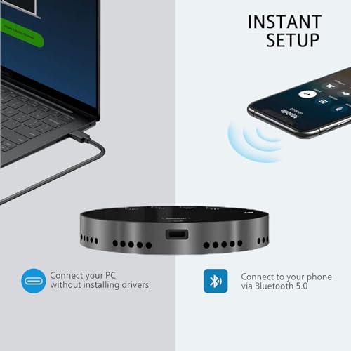 3 in 1 USB Computer Speaker with Microphone, PC Laptop Desktop Conference Speaker with Mic for Smart Home Office and Online Study，360 Degree Enhanced (4) - style: 4