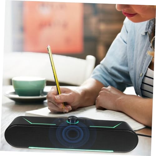 ARTIBETTER Soundbar Speaker Led Lighting Volume Wired Connection Compatible Tablets and Computers for Desktop Use and Home Audio Setup