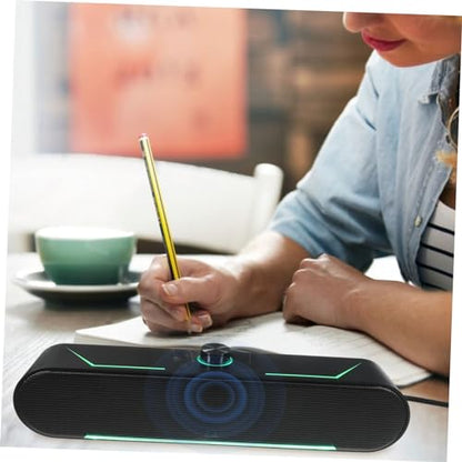 ARTIBETTER Soundbar Speaker Led Lighting Volume Wired Connection Compatible Tablets and Computers for Desktop Use and Home Audio Setup