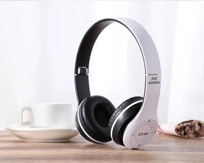 Wireless Bluetooth Over-Ear Headphones, Hybrid Noise Cancelling, HiFi Stereo, Foldable, Lightweight, Deep Bass, Black