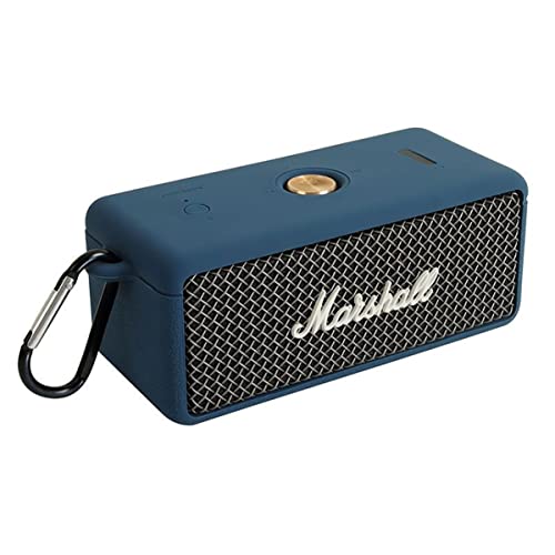 DAYJOY Soft Silicone Protective Bumper Frame Case Cover Compatible with Marshall EMBERTON Portable Bluetooth Speaker, Protective Skin Sleeve with Carabiner (Blue) - color: blue