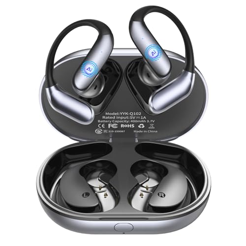 Open Ear Earbuds Bluetooth 6.1, Ear Buds Wireless Bluetooth Earbuds AI Real Time Translation Earbuds 90H Playtime Open Ear Headphones with Noise Cancelling Mic Wireless Earbuds for Travel, Business