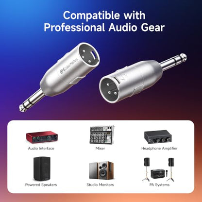 Cable Matters 2-Pack 6.35mm 1/4 Inch TRS to XLR Adapter, Male to Male | M-M, XLR to 1/4 Adapter