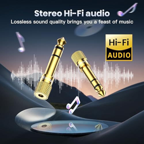 6.35mm 1/4 Male to 3.5mm 1/8 Female Headphone Jack Adapter 3 Pack | 24K Gold-Plated, 3.5mm to 1/4 Adapter Stereo, Aux Jack Converter for Speaker Digital Piano Drums Guitar Amplifier - size: 3 PACK