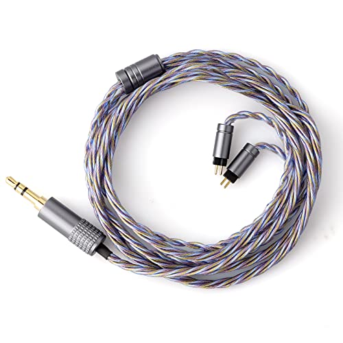 Linsoul Tripowin Zoe 4-Core Hybrid Litz IEM Upgrade Replacement IEM Cable | Pure Copper Silver-Plated Copper Gold-Plated, 24AWG In Ear Monitor Wire for Musician Audiophile, 3.5mm, 2pin 0.78mm - size: 2pin, style: 3.5mm