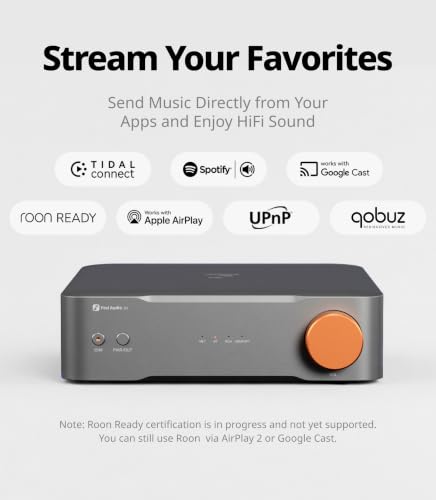 Fosi Audio S3 HiFi Music Streamer DAC Preamp, AK4493SEQ DAC Wi-Fi 6 Bluetooth 5.3, Digital Transport with XLR Balanced/Optical/Sub Out/HDMI eARC, AirPlay 2 Spotify Connect Tidal, 5-Band EQ