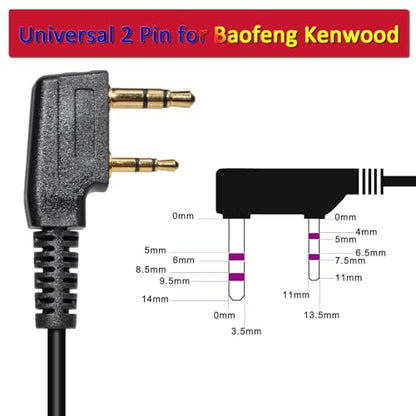 HYS Surveillance Headset Earpiece Clear Acoustic Coil Tube Earbud Audio Kit for Kenwood PUXING Baofeng UV-5R BF-888S 2 Way Radio