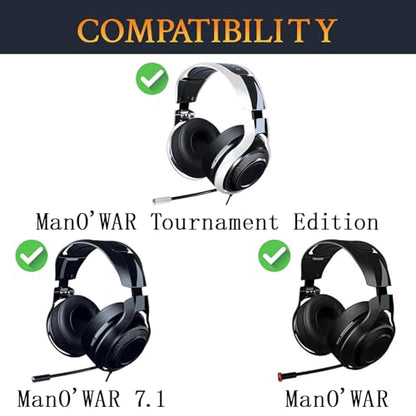 SOULWIT Headband for Razer ManO'War, Man O' War 7.1, Man O' War Tournament Edition Gaming Headsets, Replacement Headstrap Pad Repair Part - Black