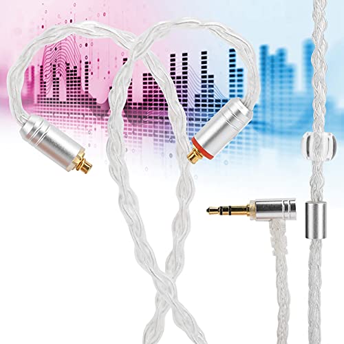 MMCX Earphone Cable Replacement Oxygen Free Copper Silver Plated Wire Balanced Sound for SE215 SE535 SE846 UE900 Headphones 3.5mm Audio Interface 1.2m Length (Transparent 3.5 three-dimensional) - color: Transparent 3.5 three-dimensional