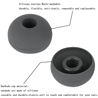 4 Pairs Silicone Ear Tips Earbuds Replacement Tips Earbuds Cap Eartips Tips Compatible with Powerbeats 1/2/3 Wireless Beats by Dre Headphones - color: Asphalt ash