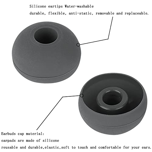 4 Pairs Silicone Ear Tips Earbuds Replacement Tips Earbuds Cap Eartips Tips Compatible with Powerbeats 1/2/3 Wireless Beats by Dre Headphones - color: Asphalt ash