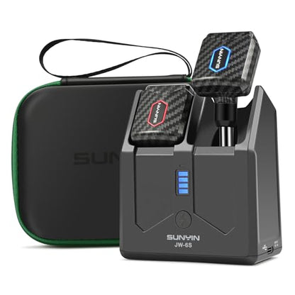 5.8Ghz Mini Wireless Guitar System with Portable Charging Case Wireless Transmitter and Receiver 4 Working Channel for Electric Guitar Digital Wind Instrument Wireless System Mini Device（Carbon Fiber） - color: Dark Grey