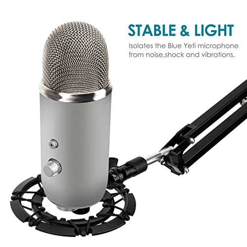 Blue Yeti Shock Mount, Alloy Shockmount Reduces Vibration Noise Matching Mic Boom Arm, Compatible for Blue Yeti and Yeti Pro Microphone by YOUSHARES