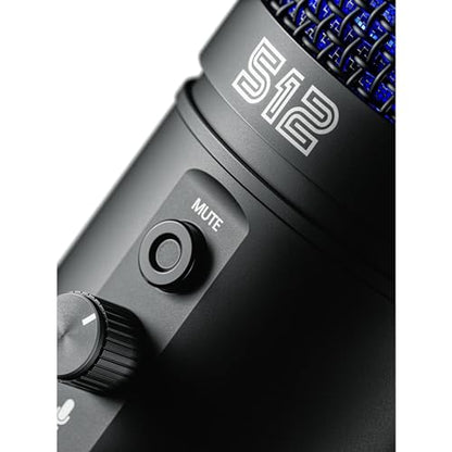 512 Audio by Warm Audio Tempest - Large Diaphragm Studio Condenser USB Microphone + Stand + Shock Mount for Recording and Streaming