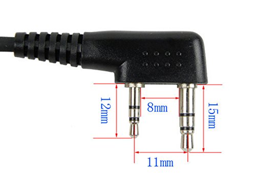 2 Wire Acoustic Tube Earpiece Mic Headset Compatible for Baofeng BF-F9 | Compatible with Baofeng BF-F8HP BF-F9 UV-82 UV-82HP UV-82C UV-5R UV-5R+ UV-5RMini UV-5RA UV-5RB UV-5RC UV-5RD UV-5RE