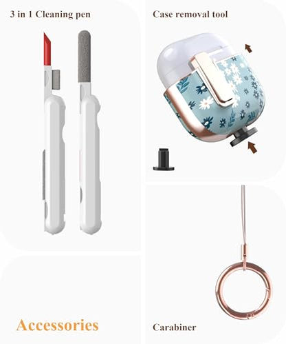 TATOFY Cover for AirPods Pro 4th Generation Case with Lock Clip Cleaner Kit Slim Hard AirPod 4 Lock Case Compatible with MagSafe (Cyan) - color: Cyan, size: AirPods 4th Gen