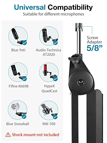 InnoGear Mic Boom Arm with Cable Management & 2 Pack 6 Feet Male to Female 3-Pin Balanced XLR Mic Cables Cord for Speaker Podcast Audio Mixer