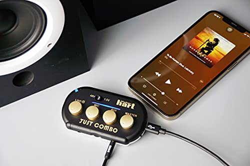 Maker hart Just Combo - Podcast mini 3 Channel audio mixer with Stereo/Bluetooth/Mic with microphone power Input, 2 outputs & USB Audio out, Easy for Video conference