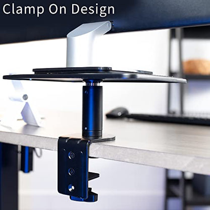 VIVO Clamp-On Universal Height Adjustable Ergonomic Computer Monitor and Laptop Riser, Tabletop Desk Stand, C-Clamp Design, Black, STAND-V000SCB