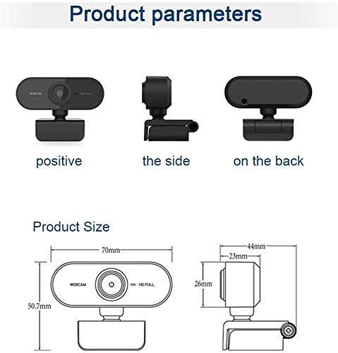 Computer Camera PC Webcam Full HD 1080p 360 Degrees Wide Angle 30fps Video USB Web Cam with Microphone for Mac Laptop Desktop Conferencing Chatting and Live Streaming