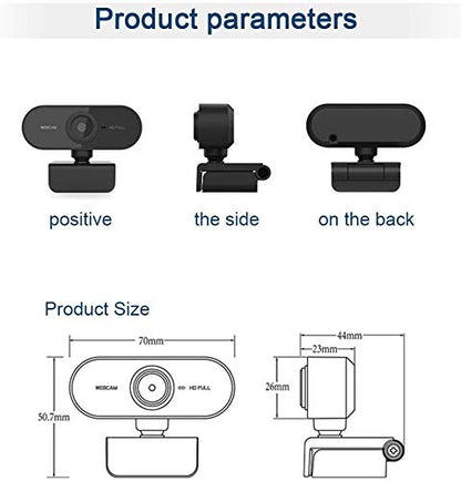 Computer Camera PC Webcam Full HD 1080p 360 Degrees Wide Angle 30fps Video USB Web Cam with Microphone for Mac Laptop Desktop Conferencing Chatting and Live Streaming