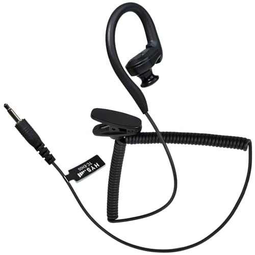 HYS 3.5mm Single Receive-Only Earpiece with Comfort Earbud Earhook | Headset with Earbud Audio Kit For Two-Way Radios,Transceivers&Speaker Mics Jacks/for Police Security and Law Enforcement Use