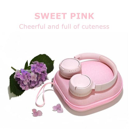 Ginsco Universal Headphone Case Compatible with JBL Tune 510BT 720BT, Sony WH-CH 720N/WH-CH520, with Sony/JBL/Soundcore Q20i Q30/BERIBES/TOZO/KVIDIO etc Wireless Headphones Pink - color: Pink