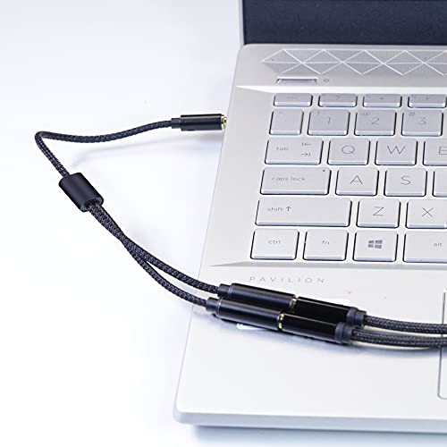 HIEbee 2 in 1 3.5mm Headphone Splitter Adapter (Microphone + Audio) Female to Male&Male to Female Stereo Jack Y Cable Compatible for PS4,PS5,Nintendo Switch,Phone,Laptop(3 in 1 Pack)