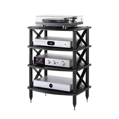 Pangea Audio Vulcan X Four Shelf Audio Rack Media Stand, and Components Cabinet Carbon Fiber Vinyl - color: Carbon Fiber Vinyl