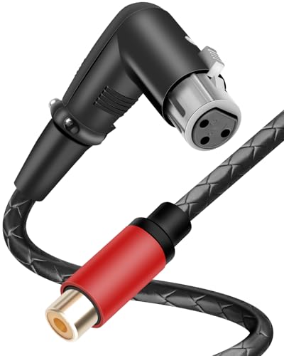 90 Degree XLR 3-Pin Female to RCA Female Stereo Audio Cable,3-Pin Right Angle XLR to RCA Plug Adapter Converter Cord,Balance to Unbalanced,Mixer,Power Amplifier,Audio Player(1.8M) - style: 90 Degree XLR 3-Pin Female to RCA Female(1.8M)