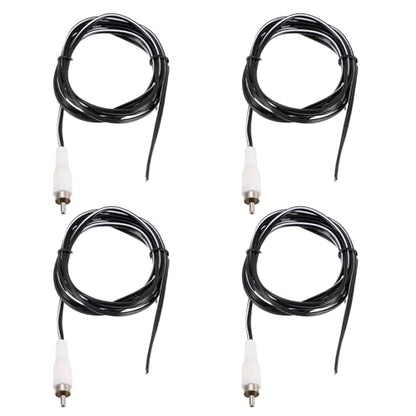 MECCANIXITY 4pcs 5ft RCA Audio Subwoofer Cable, 1 RCA Male Plug to Bare Wire Open End Audio Video Speaker Cable for Amplifier Home Theater, White