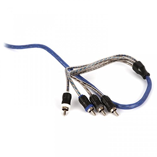 NVX 3 meters 4-Channel V-Series Car Audio RCA Interconnect Cable - 9.84 feet [XIV43] | Oxygen Free Copper Twisted Pair V-Series with Shielded Noise Reduction and Split-tip Silver-Plated ends - size: 4 Channel-10 ft