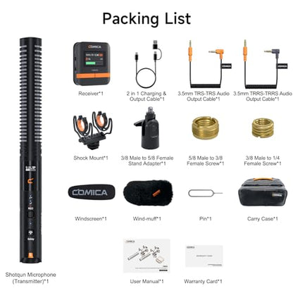 COMICA VM40 Shotgun Microphone – 48kHz/32-bit Float Recording, Wired & Wireless Modes, 32GB Onboard Storage – Compatible with Canon, Nikon, Sony Cameras & Camcorders for YouTube, Interviews & Filming