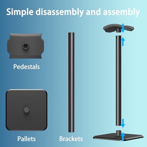 Headphone Stand - Headset Stand with Aluminum Hanger (Black) | Headphone Holder for AirPods Max, Sony, Bose, Beats and More - color: Black