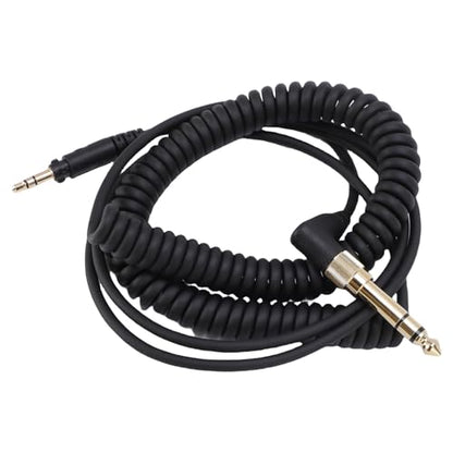 Replacement Spring Sound Cable for EAHDJ1200 Headphones, Coiled Extension Cord 140-330cm with 3.5mm Plug and 6.35mm Adapter for Studios and DJ Booths