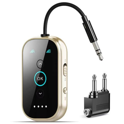 Bluetooth 6.0 Transmitter Receiver – Airplane/TV/Gym Wireless Audio Adapter